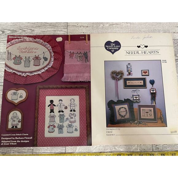 Cross Stitch Pattern Leaflet Book Lot Of 7 Mixed Themes Country Strawberries - Picture 4 of 9